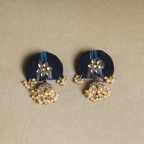 Buy Black Fabart Pearl & Stone Work Necklace Set