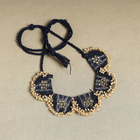 Buy Black Fabart Pearl & Stone Work Necklace Set