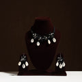 Black - fabart phool kali shell choker necklace set 12