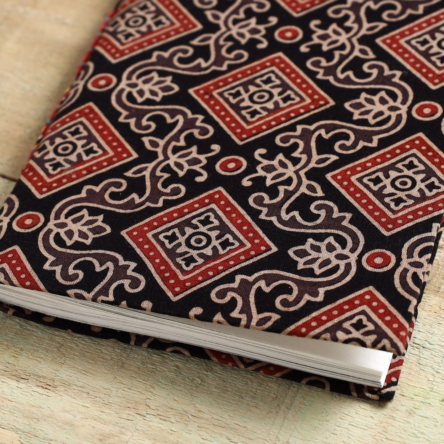  Ajrakh Fabric Cover Handmade Paper Notebook Online in India 