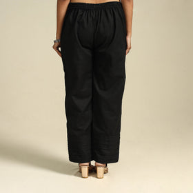 Black Flex Cotton Elasticated Plain Pant