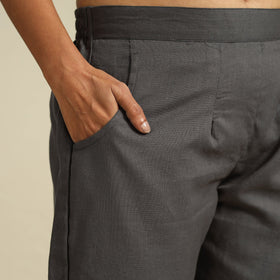 Black Flex Cotton Elasticated Plain Pant