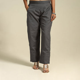Black Flex Cotton Elasticated Plain Pant