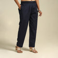 Black Flex Cotton Elasticated Plain Pant