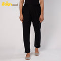 Black Flex Cotton Tapered Casual Pant