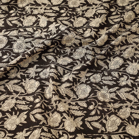 Traditional Black with Floral Clusters Bagru Print Fabric 