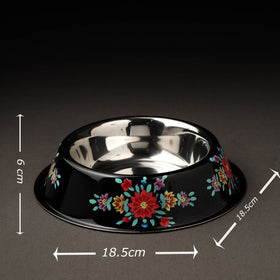  Black Handpainted Stainless Steel Pet Bowl