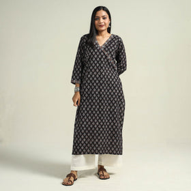 Buy Ajrakh Hand Block Printed Cotton Kurta Online at iTokri.com