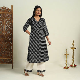Buy Frock Style Cotton Pochampally Ikat Kurta Set 