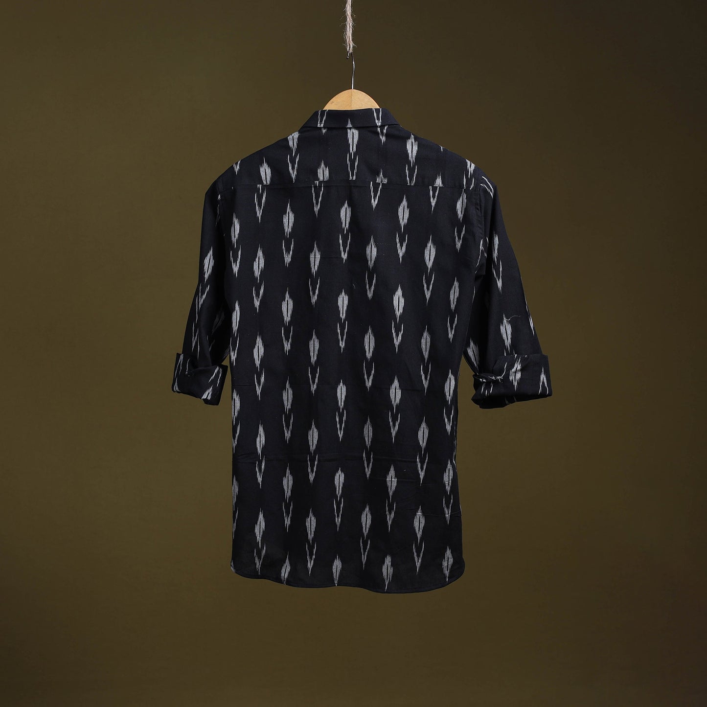 Black - full sleeve cotton men pochampally ikat shirt 09