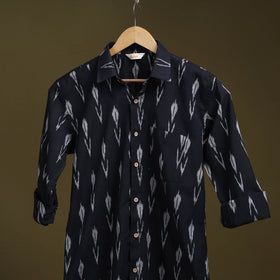 Black - full sleeve cotton men pochampally ikat shirt 09
