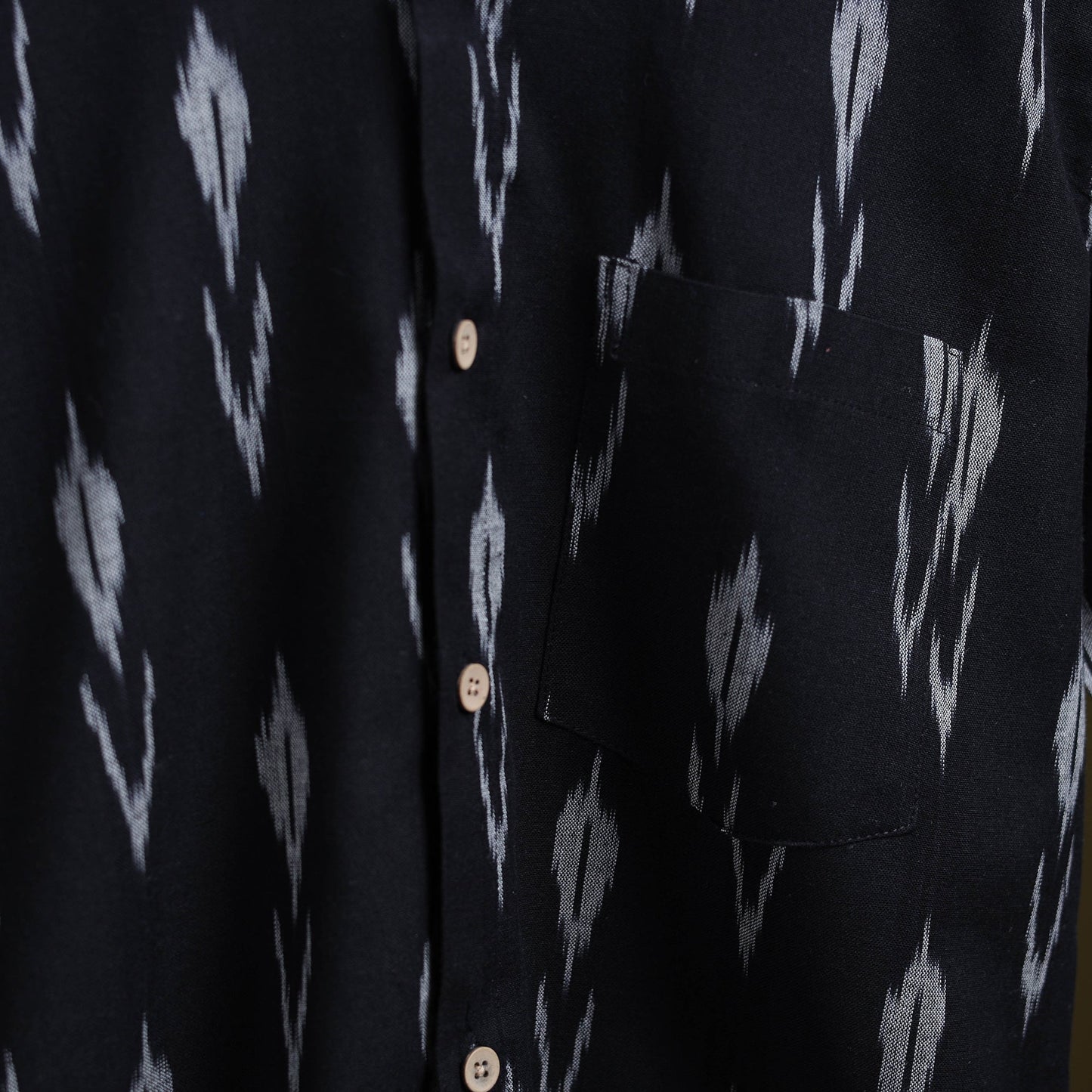 Black - full sleeve cotton men pochampally ikat shirt 09