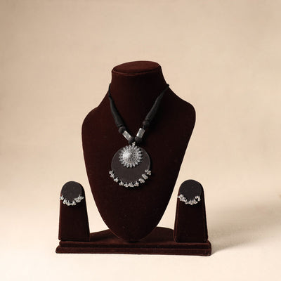 Black German Silver Fabart Necklace Set