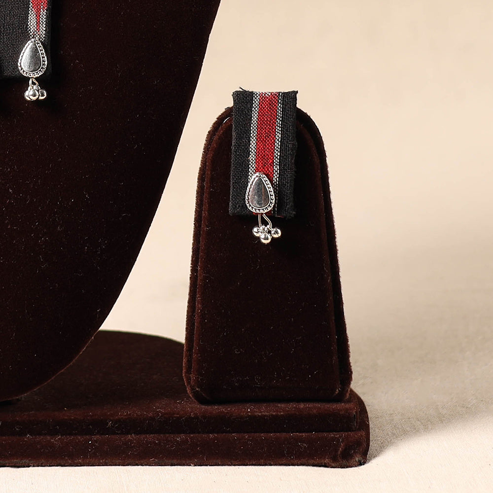 Black - german silver fabart necklace set 24 - handcrafted