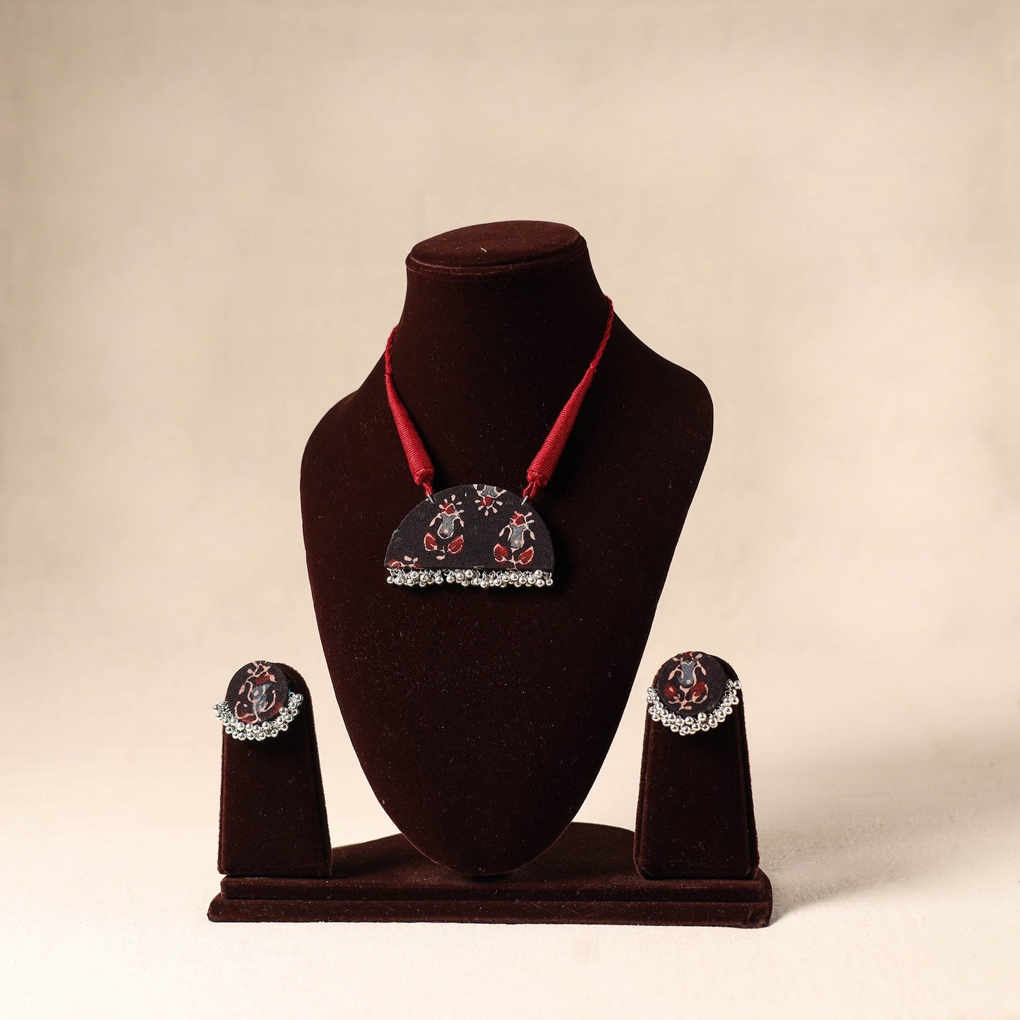 Black German Silver Fabart Necklace Set