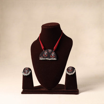 Black German Silver Fabart Necklace Set