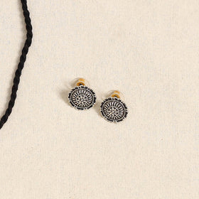 Black - german silver necklace set 02 - handcrafted