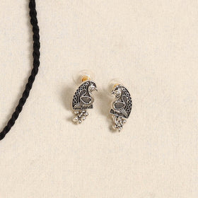 Black - german silver necklace set 04 - handcrafted