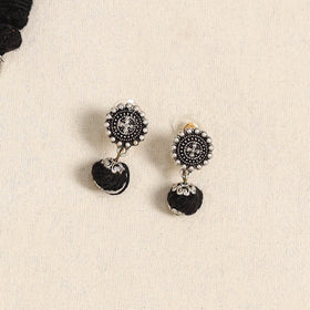 Black - german silver necklace set with beads 47