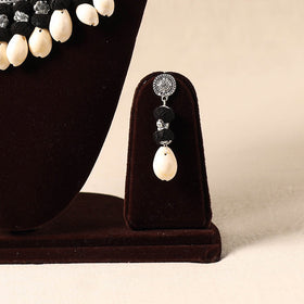 German Silver Necklace Set with Shell & Thread Beads