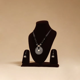 German silver thread beads necklace set 30 - handcrafted