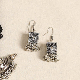 Black - german silver thread beads necklace set 71