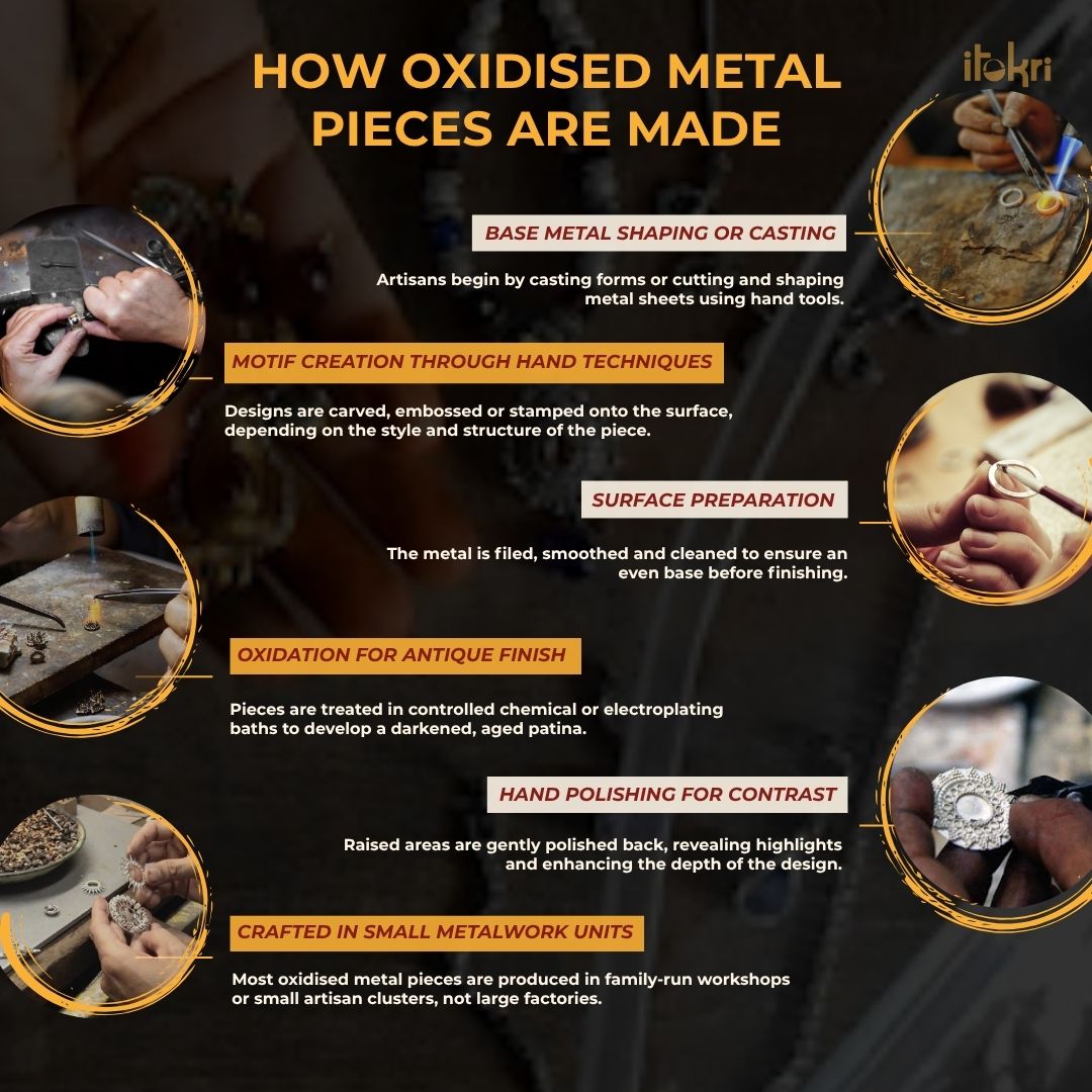 Black - german silver thread beads necklace set 71