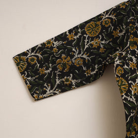 Black - girls bagru pure cotton kurta set (2-6 years) 12