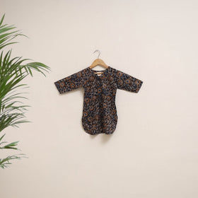 Black - girls kalamkari pure cotton kurta set (2-6 years)