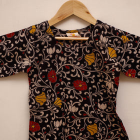 Girls kalamkari pure cotton kurta set (2-4 years) 17