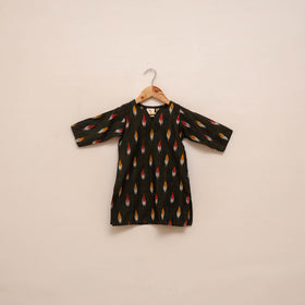 Girls pochampally ikat pure cotton kurta set (2-6 years) 03