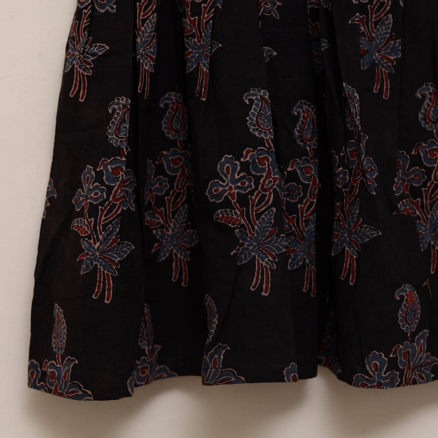 Black - girls pure cotton ajrakh hand block print frock