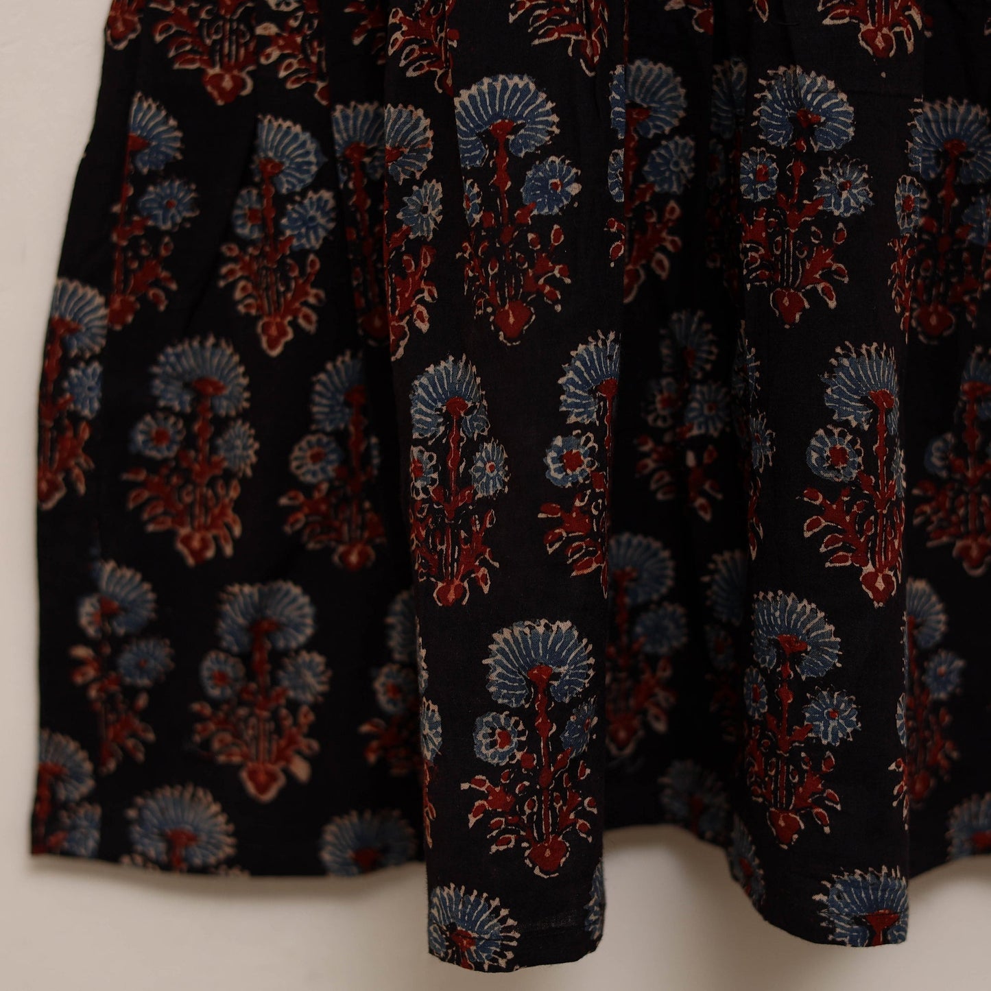 Girls pure cotton ajrakh hand block print frock dress (2-3
