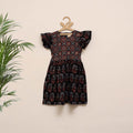 Girls pure cotton ajrakh hand block print frock dress (2-3
