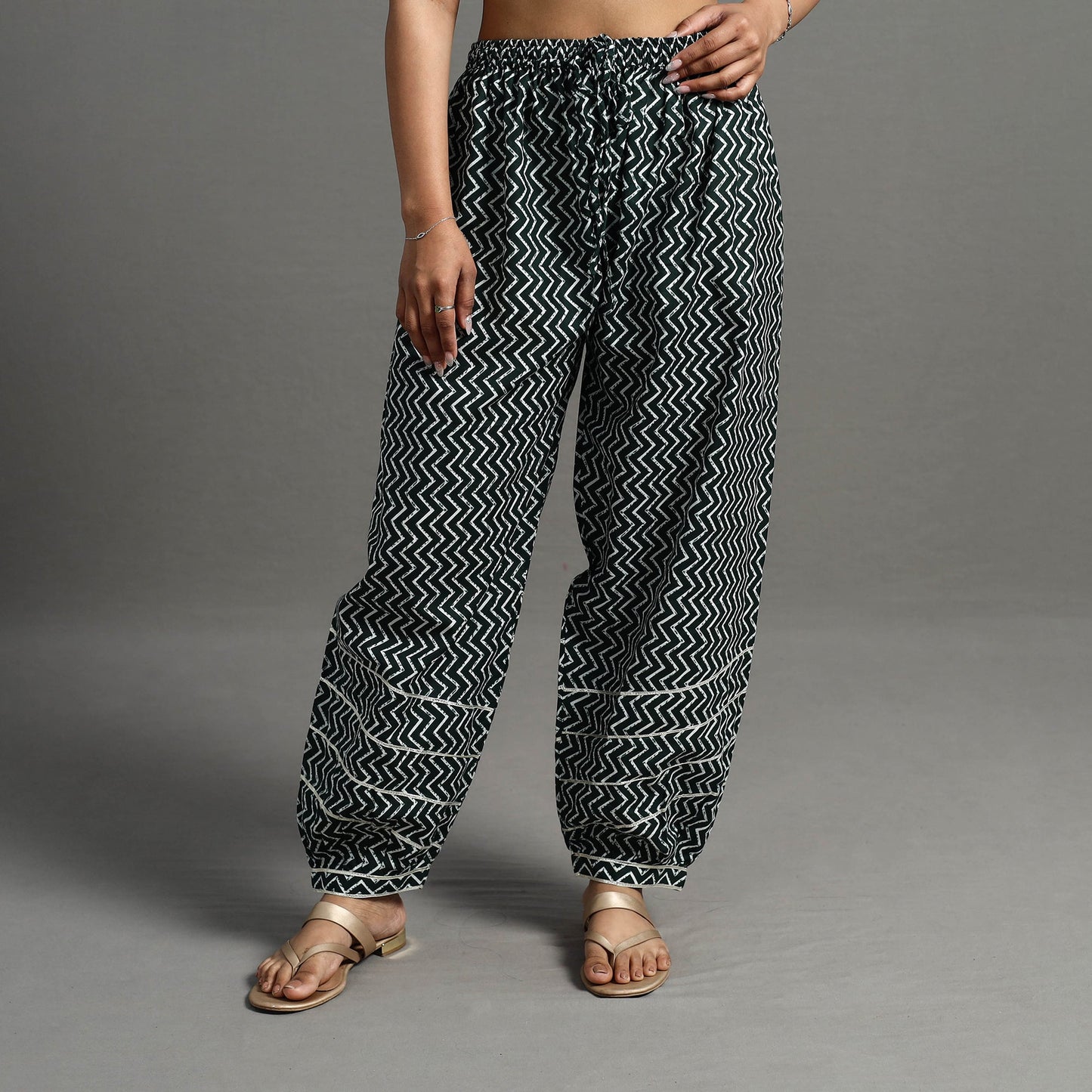 Buy Black Gota Work Cotton Jaipur Afghani Salwar