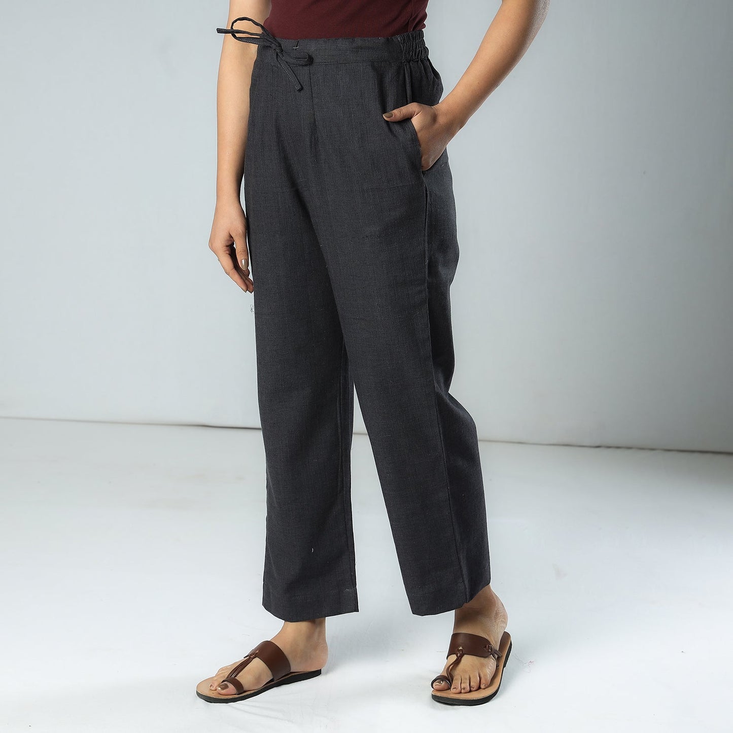 Buy Plain Dyed Cotton Relaxed Fit Pant Online at iTokri.com