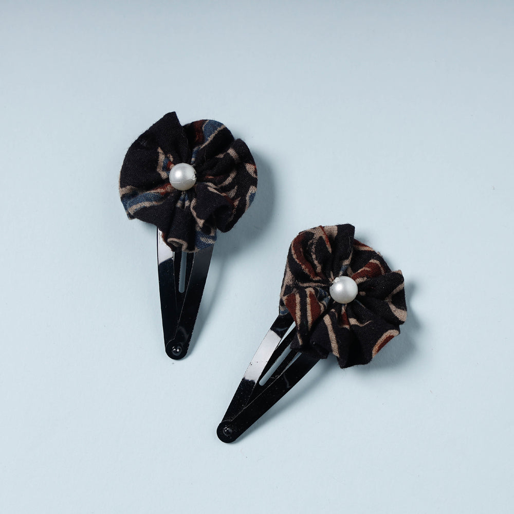  Gulmohar Flower Handmade Tik-Tok Hair Clip (Set of 2) Online l  iTokri.com