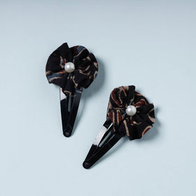  Gulmohar Flower Handmade Tik-Tok Hair Clip (Set of 2) Online l  iTokri.com
