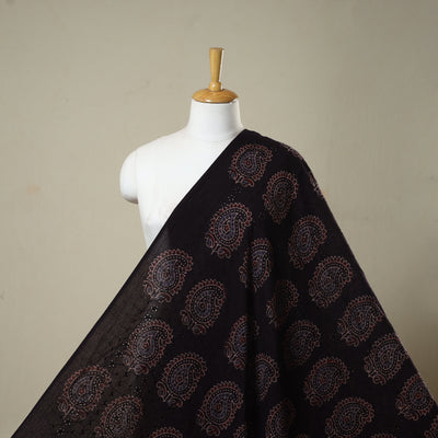 Black - hakoba natural dyed cotton fabric 24 - handcrafted