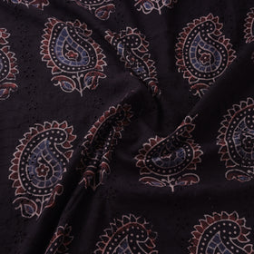 Black - hakoba natural dyed cotton fabric 24 - handcrafted