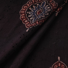 Black - hakoba natural dyed cotton fabric 43 - handcrafted