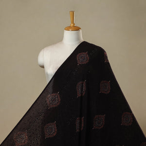 Black - hakoba natural dyed cotton fabric 43 - handcrafted