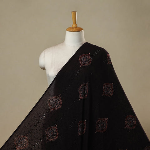 Black - hakoba natural dyed cotton fabric 43 - handcrafted