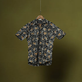 Half sleeve cotton men hand block batik print shirt 03