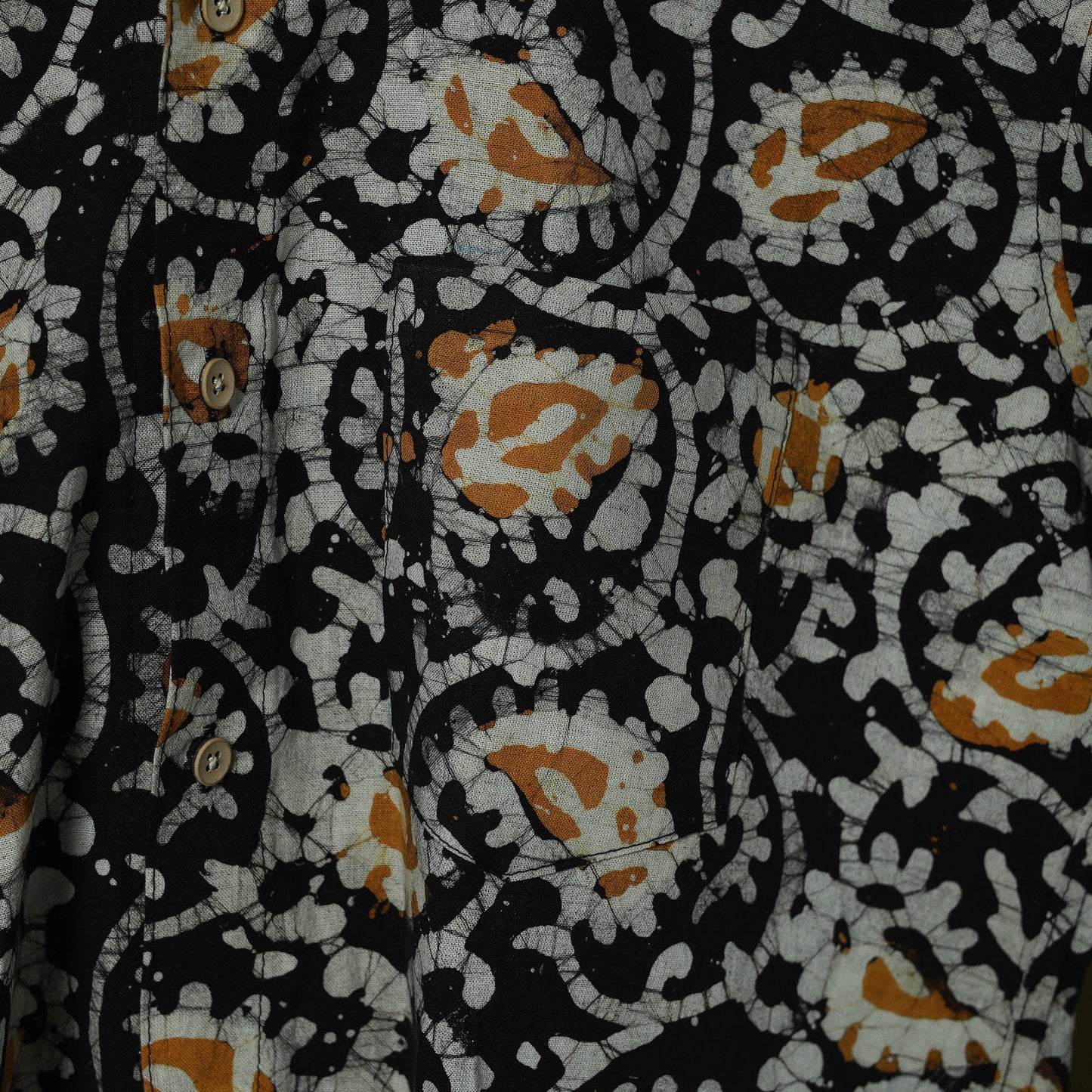 Half sleeve cotton men hand block batik print shirt 03