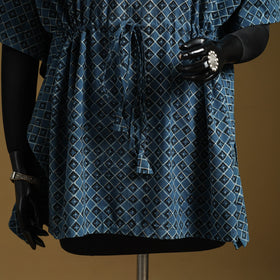 Hand akola short kaftan with tie-up waist 30 - handcrafted