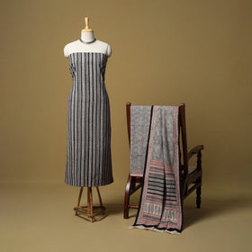 Black - hand bagh natural dyed cotton 3pc unstitched dress