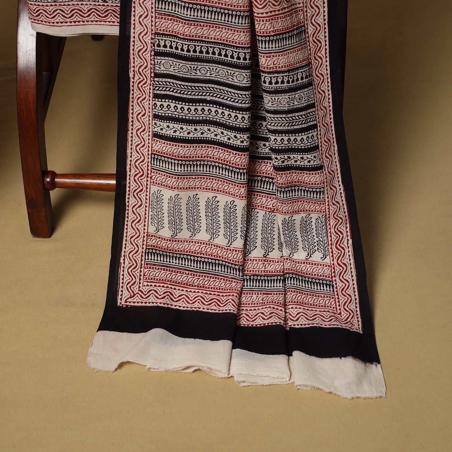 Black - hand bagh natural dyed cotton 3pc unstitched dress