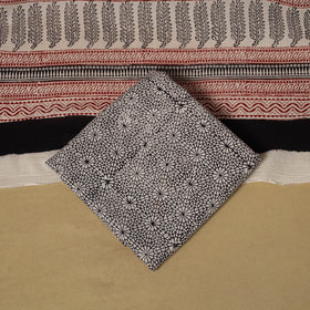 Black - hand bagh natural dyed cotton 3pc unstitched dress