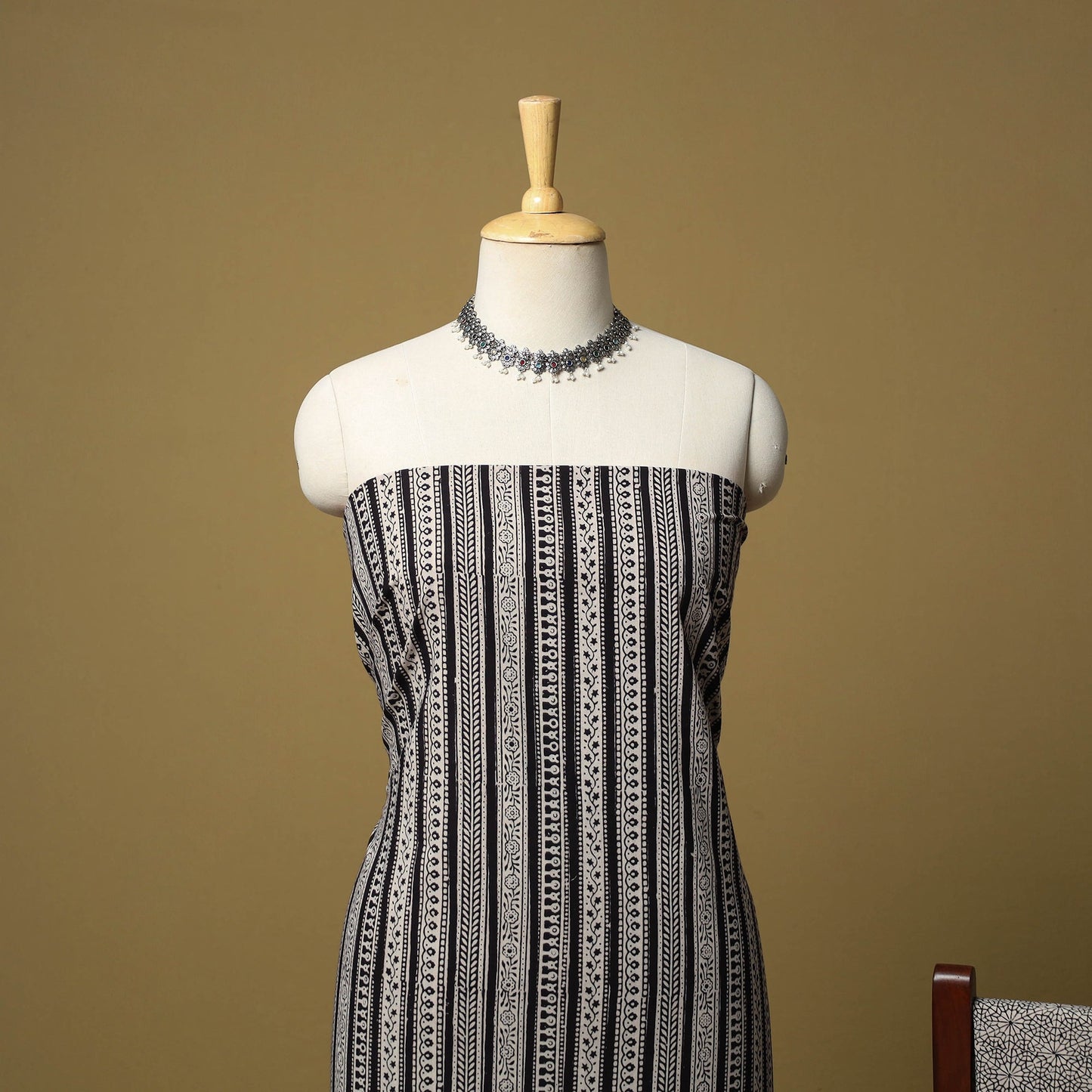 Black - hand bagh natural dyed cotton 3pc unstitched dress